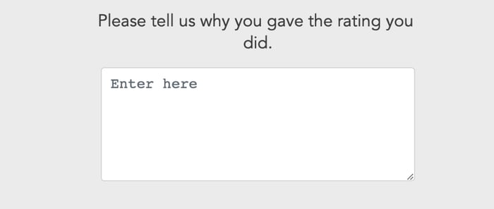 Net Promoter Score Follow up Survey Question Example